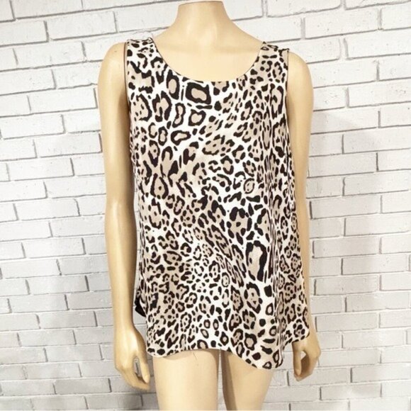 Chico’s Reversible Leopard-Mixed Print Tank - Size Medium - Picture 1 of 12